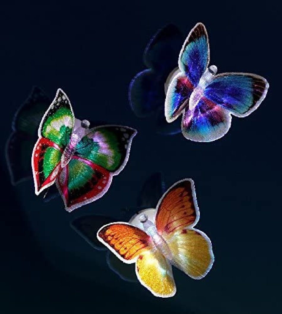 Luna24 simply great ideas... LED Dekofigur LED Schmetterlinge Butterflys 6er Set m Saugnapf Farbwechsel