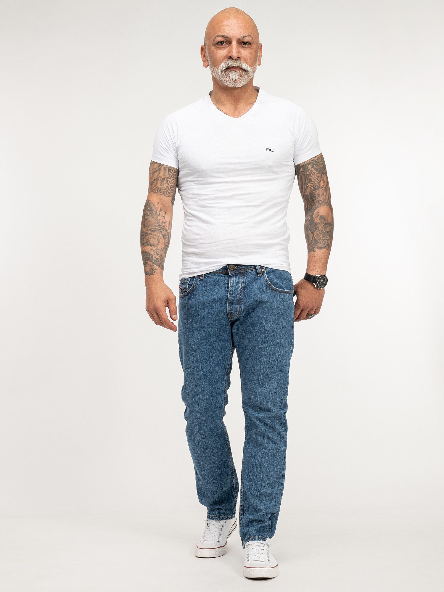 Lorenzo Loren Regular-fit-Jeans Herren Jeans Blau LL-4003
