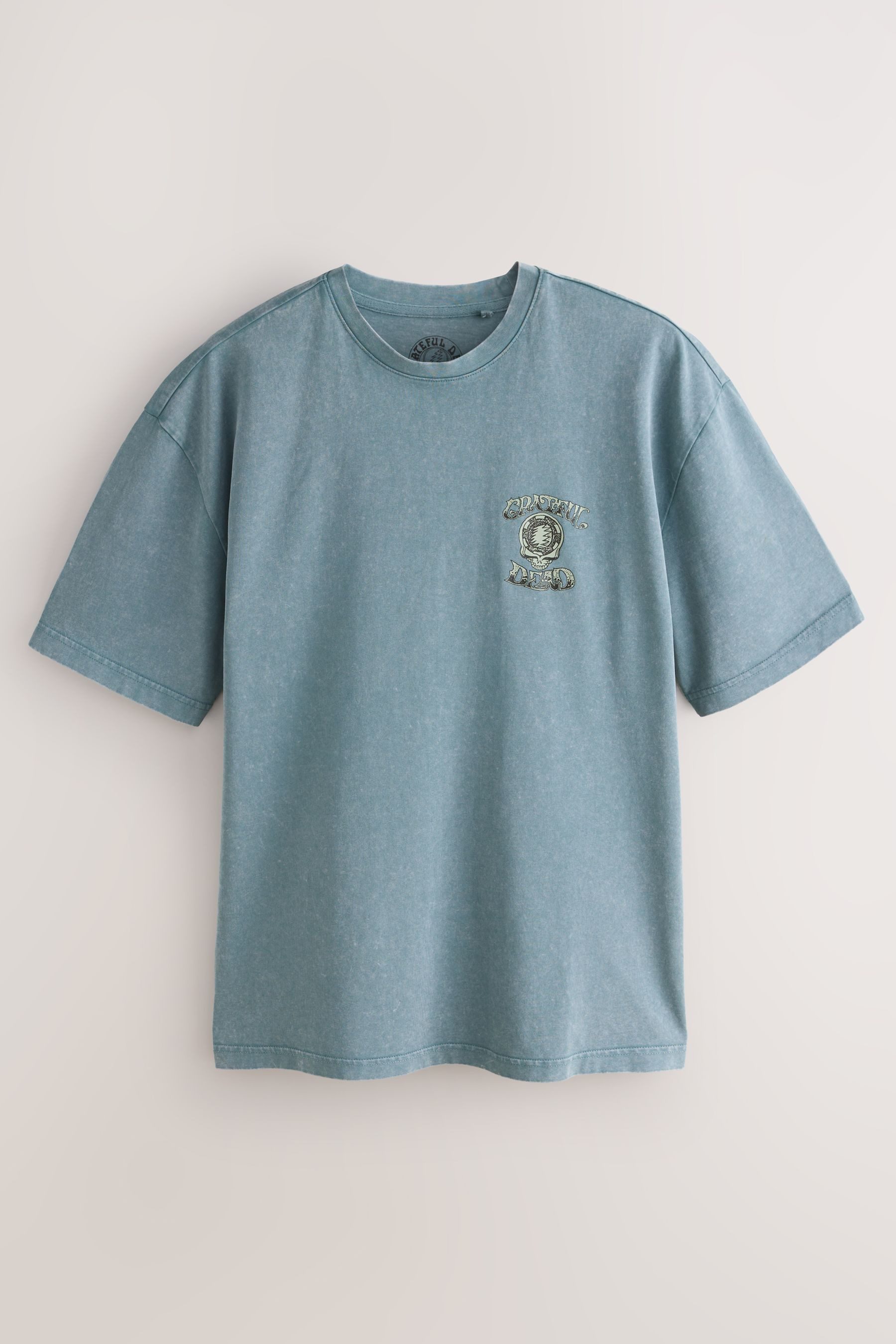 Next T-Shirt Langshirt 100 % Baumwolle Bandgrafik – Relaxed Fit (1-tlg)