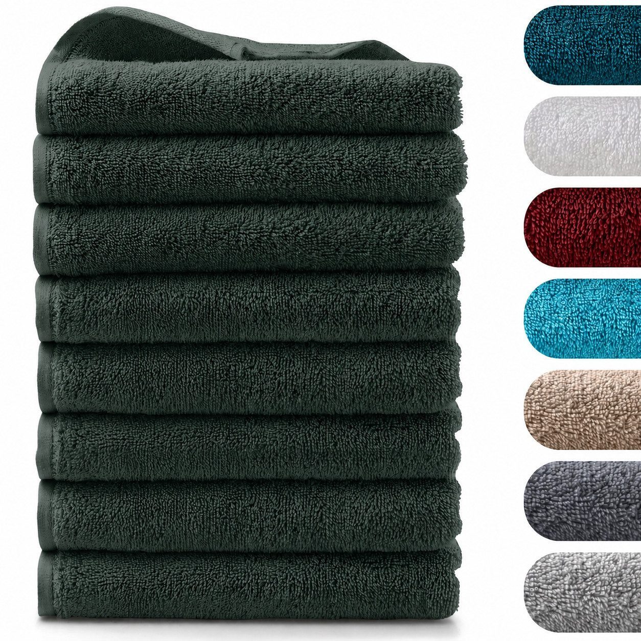 BARBONS Handtücher Set – 8-tlg Handtuch Set 50 x 100 cm für Badezimmer, Gäste & Alltag, (8-St), Walkfrottee, 100% Baumwolle, saugstark, weich