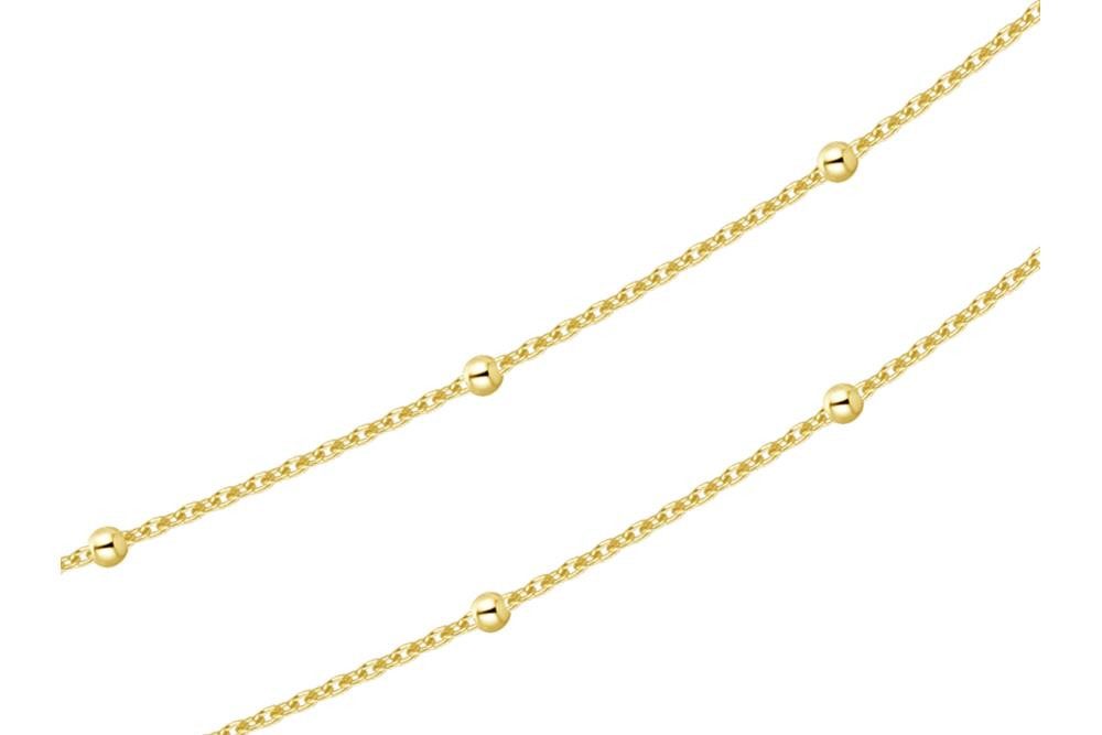 Silberkettenstore Goldkette Erbskette mit Kugeln 1mm günstig online kaufen