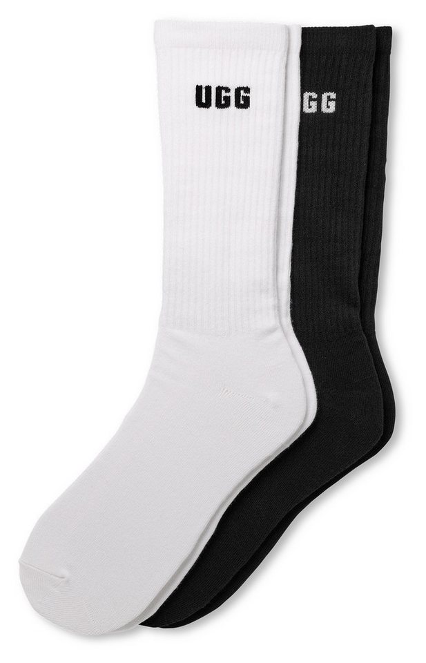 UGG Socken LEANDER LOGO CREW (2-Paar) Unisex, One Size 41-46 Strümpfe mit UGG-Markenlogo