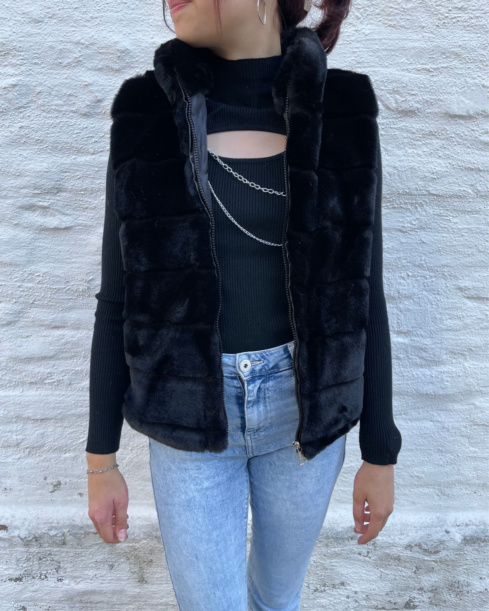 ITALY VIBES Fellimitatweste ALESSIA - Weste - Kunstfell - modern - ONE SIZE günstig online kaufen