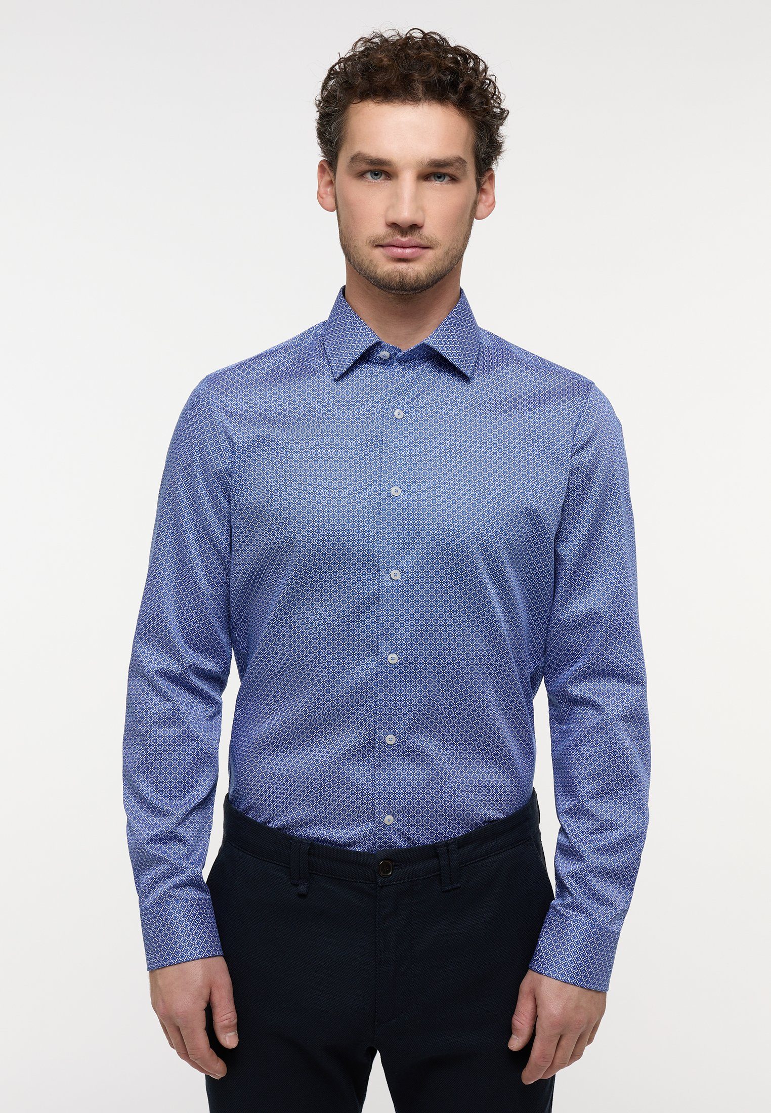 Eterna Langarmhemd SLIM FIT hellblau