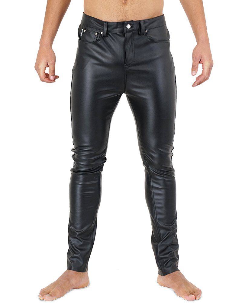Lederhose Bockle® F-Skinny STRETCH Kunstlederhose Herren Lederhose Lederjea günstig online kaufen