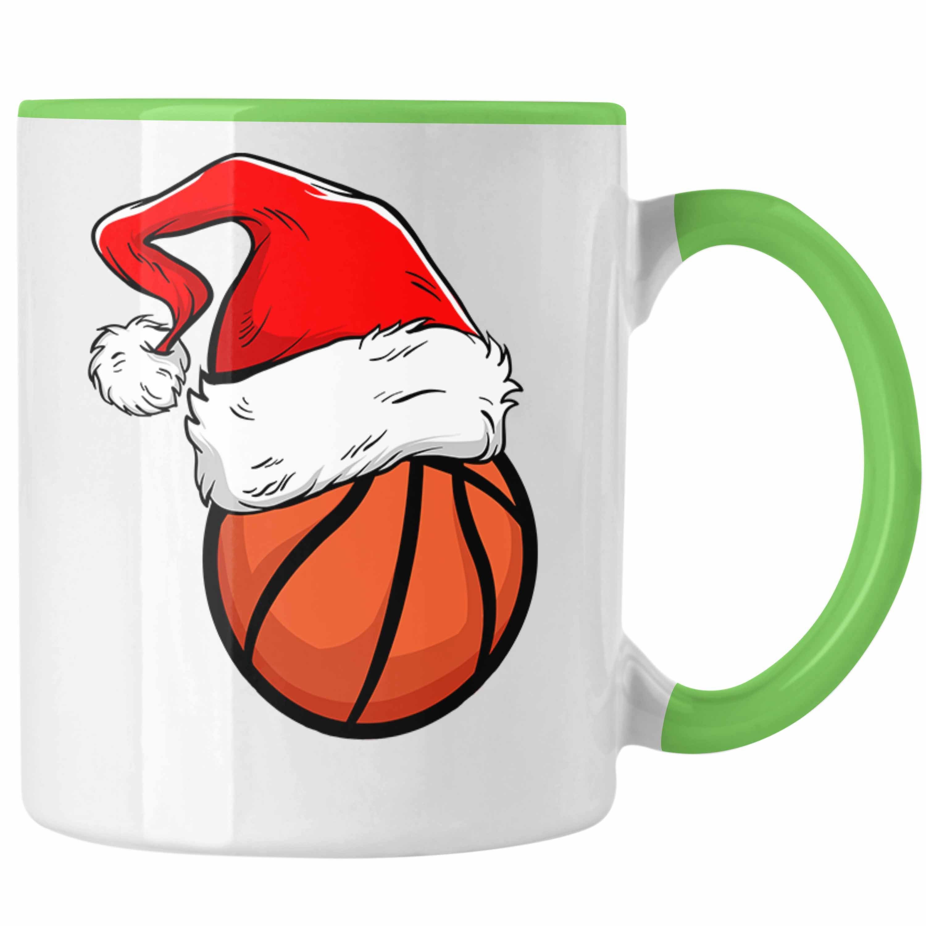 Trendation Tasse Trendation - Basketball Weihnachten Tasse Geschenk Basketballspieler Geschenkidee Grün