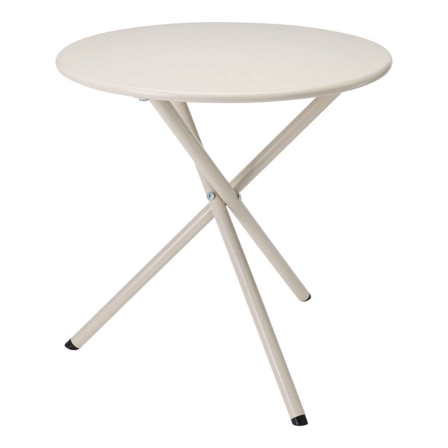 Mojawo Küchentisch Bistrotisch Balkontisch Beistelltisch rund Weiß Stahl Ø48xH48cm