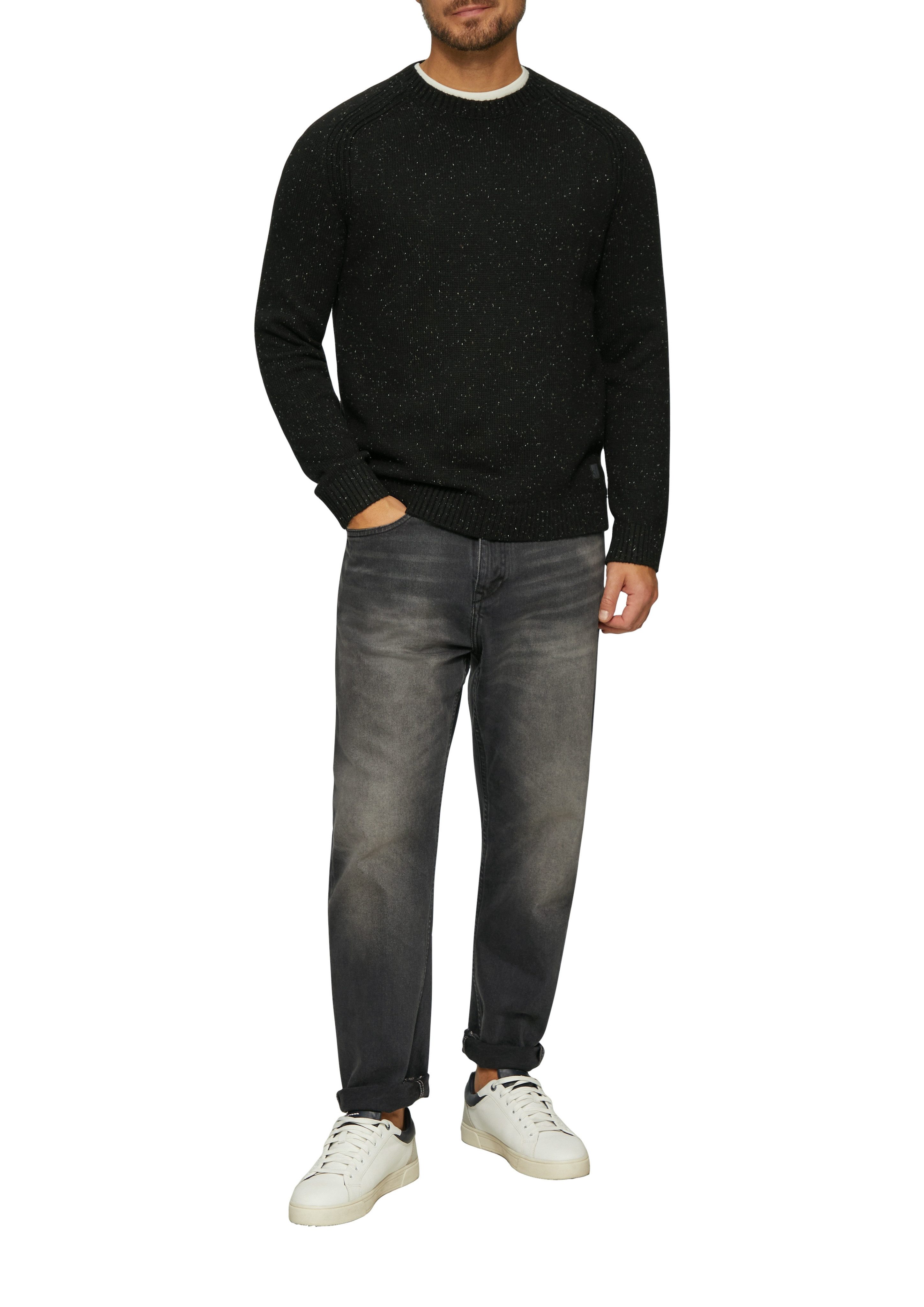 s.Oliver Rundhalspullover mit glitzernden Fasern günstig online kaufen