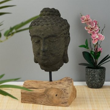 CREEDWOOD Skulptur SKULPTUR "BUDDHA", 45 cm, Beton, Buddha-Kopf, Buddha Deko Objekt