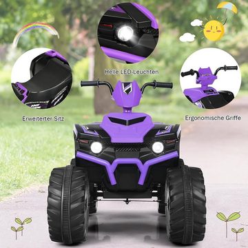 KOMFOTTEU Elektro-Kinderquad Quad Motorrad, mit LED Musik Hupe USB Bluetooth Radio