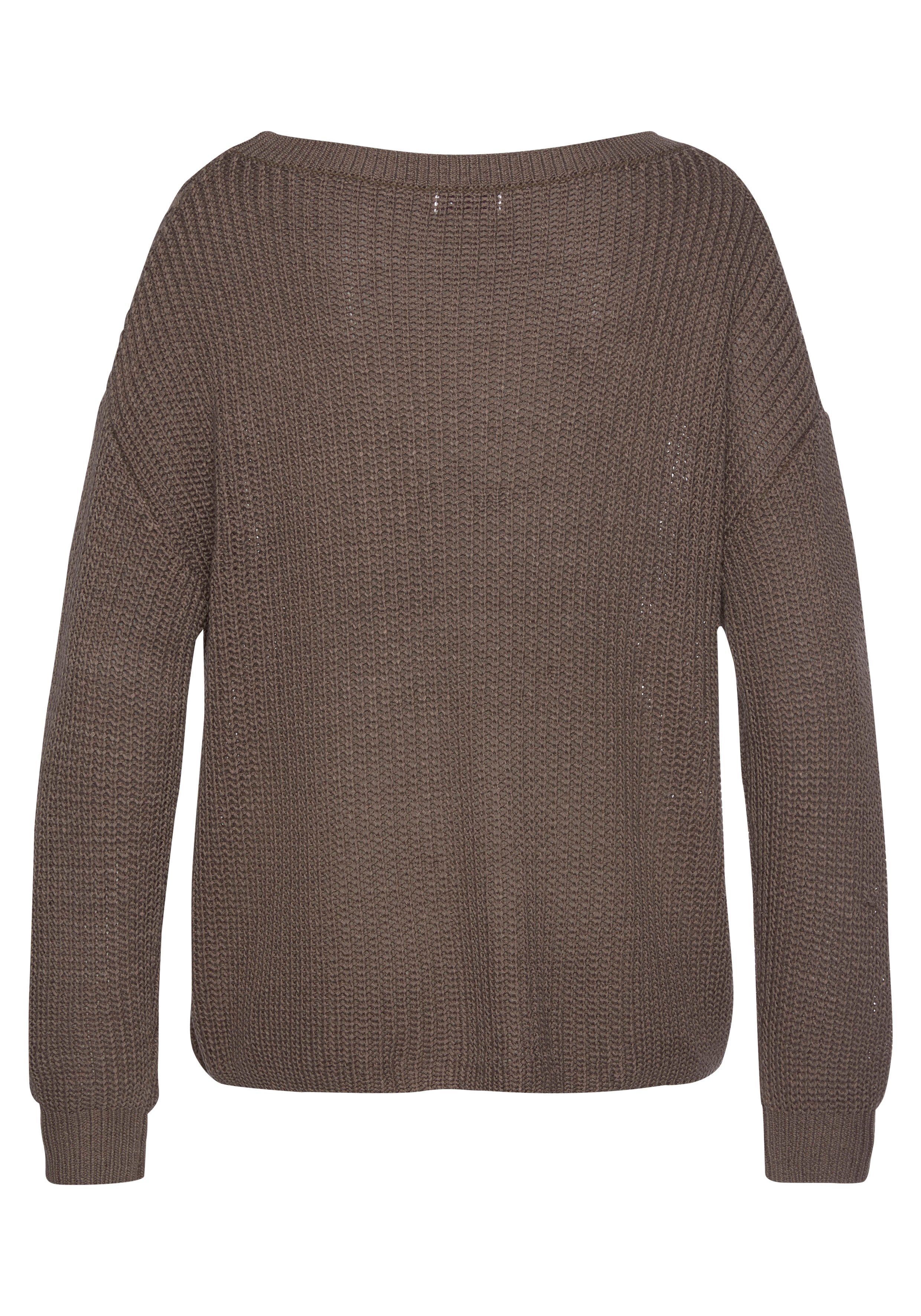 LASCANA Strickpullover mit überschnittenen Schultern, lässiger Damenpullover, Basic