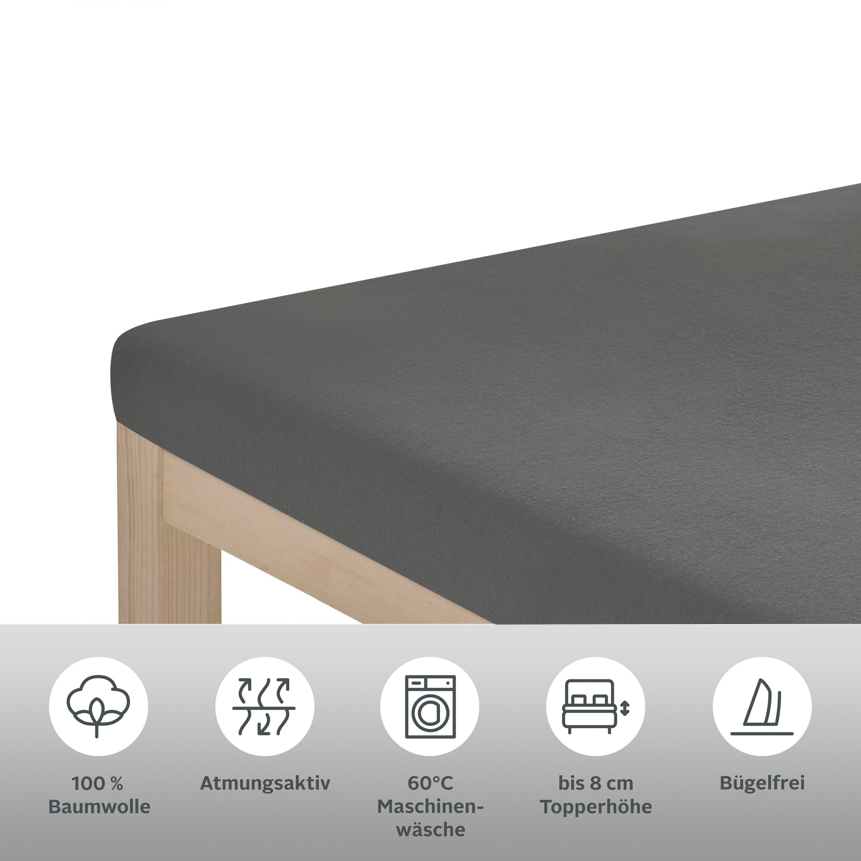 OTTO home Spannbettlaken Physalis Topper COMFORT, Jersey, Gummizug: rundum, (1 Stück), bis 10 cm Höhe, Bettlaken, Laken, in Comfort & Premium Qualität – Bild 3 von 4