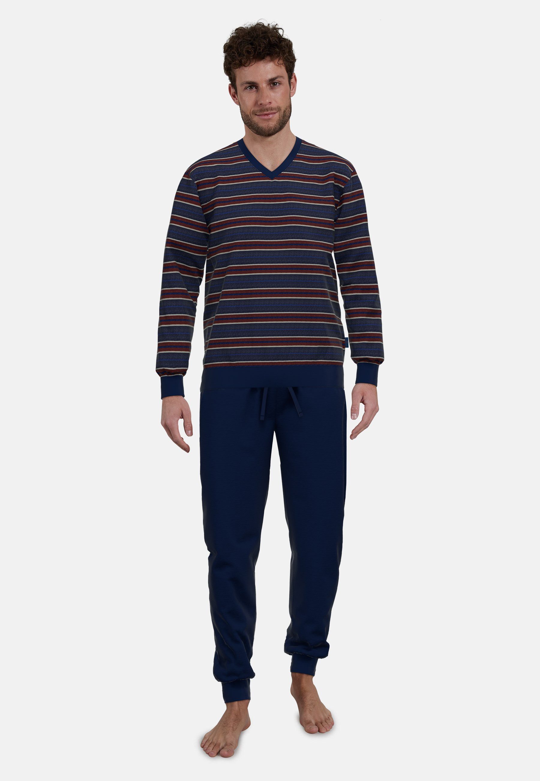 GÖTZBURG Pyjama Zartbitter (2 tlg) V-Ausschnitt, Langarm, lange Hose, Baumw günstig online kaufen