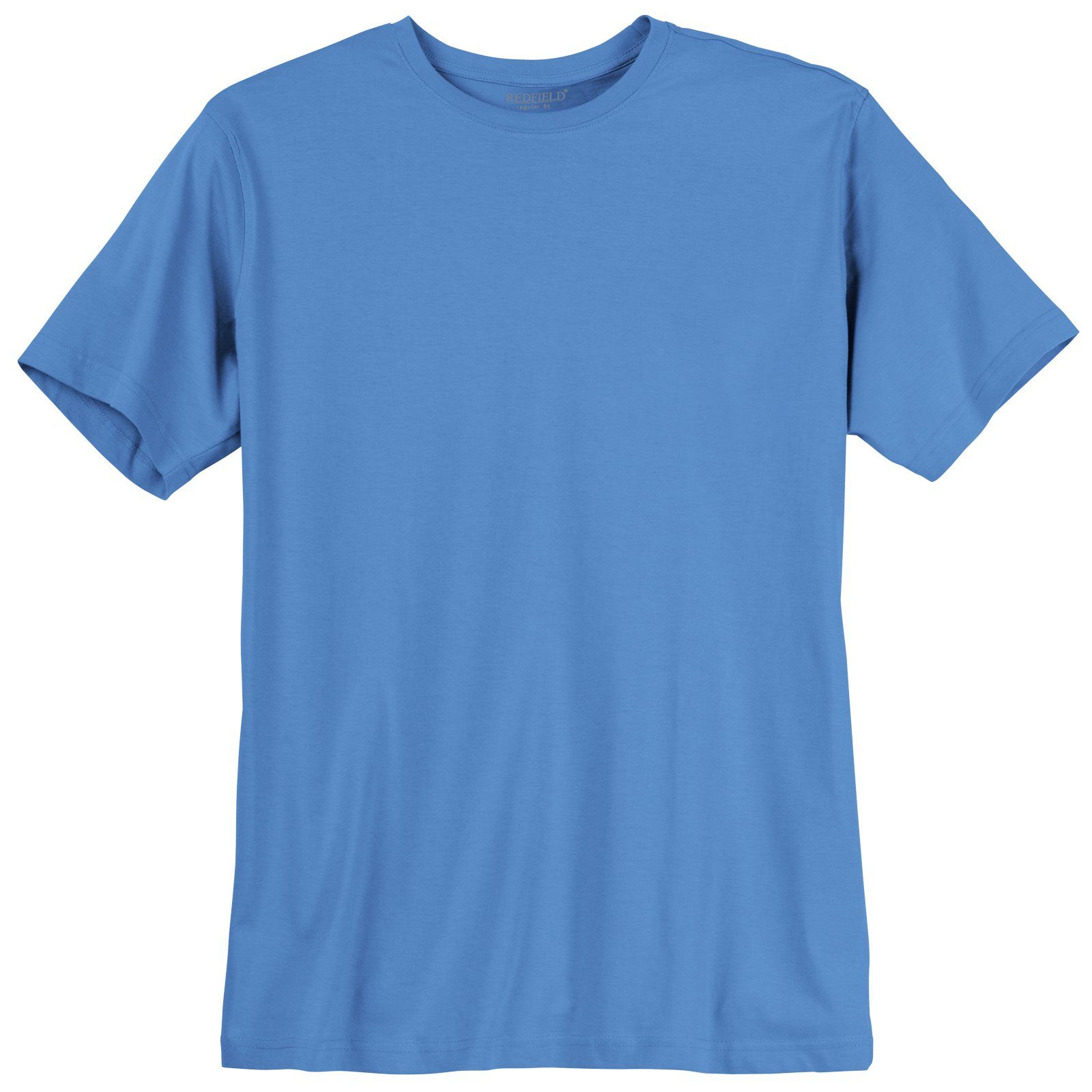 redfield Rundhalsshirt Übergrößen Redfield Basic T-Shirt himmelblau