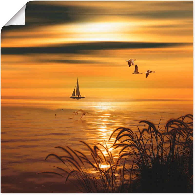 Artland Wandbild Goldene See Impressionen, Gewässer (1 St), als Leinwandbild, Wandaufkleber oder Poster in versch. Größen