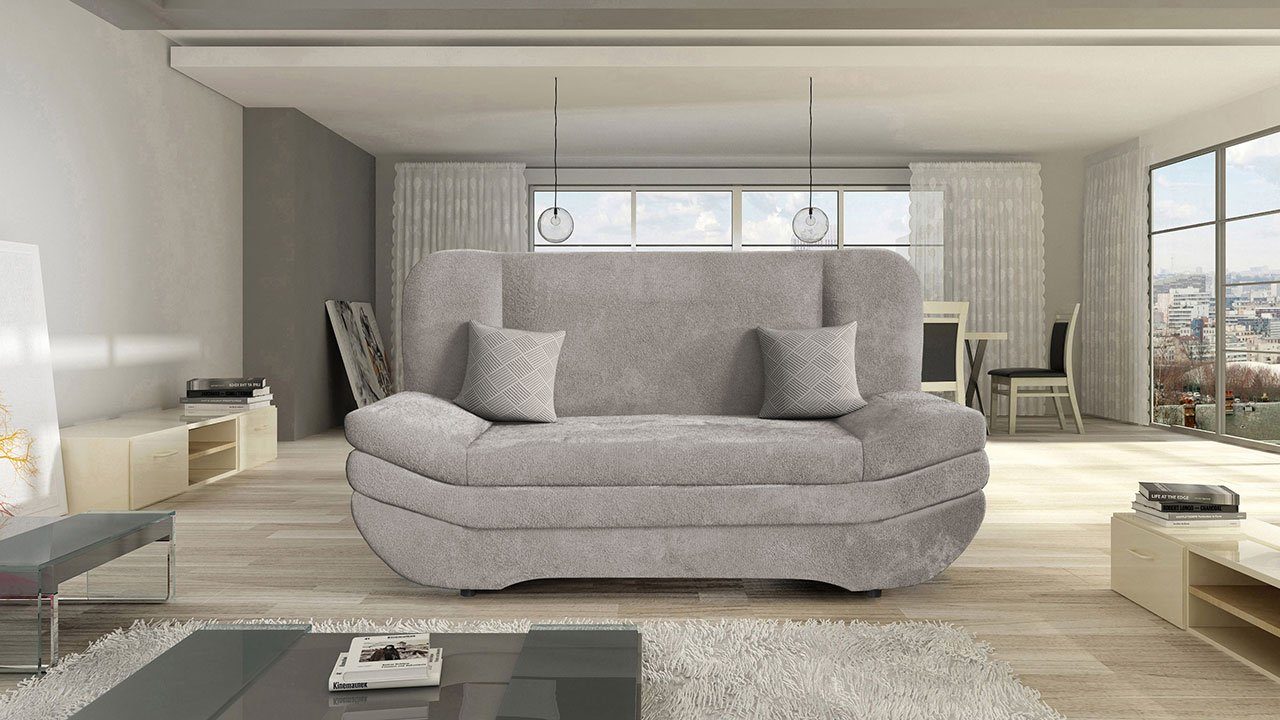mit MIRJAN24 Premium, Couch Schlaffunktion Bettkasten, mit Weronika Schlafsofa Kissen-Set und Reißverschluss