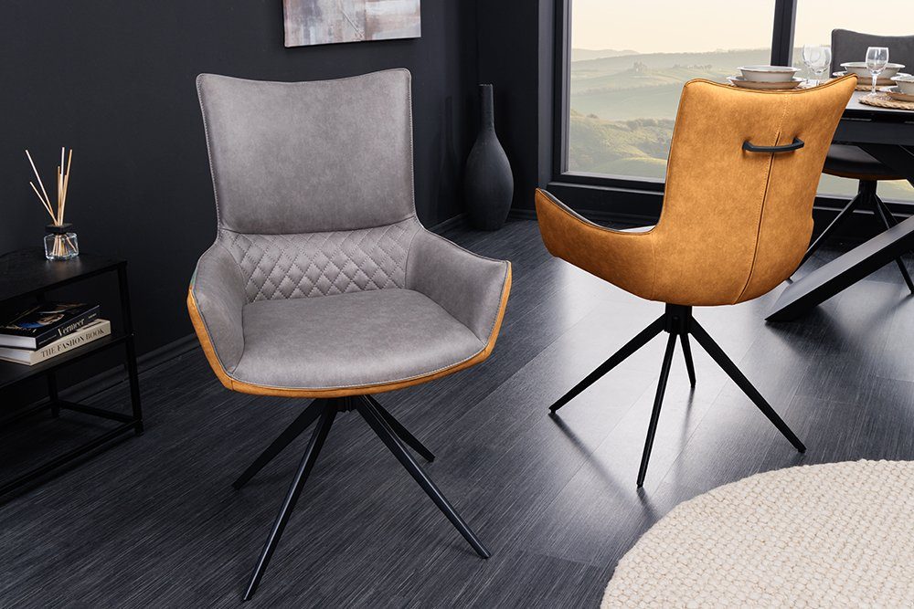 riess-ambiente Polsterstuhl ALPINE grau-braun / schwarz günstig online kaufen