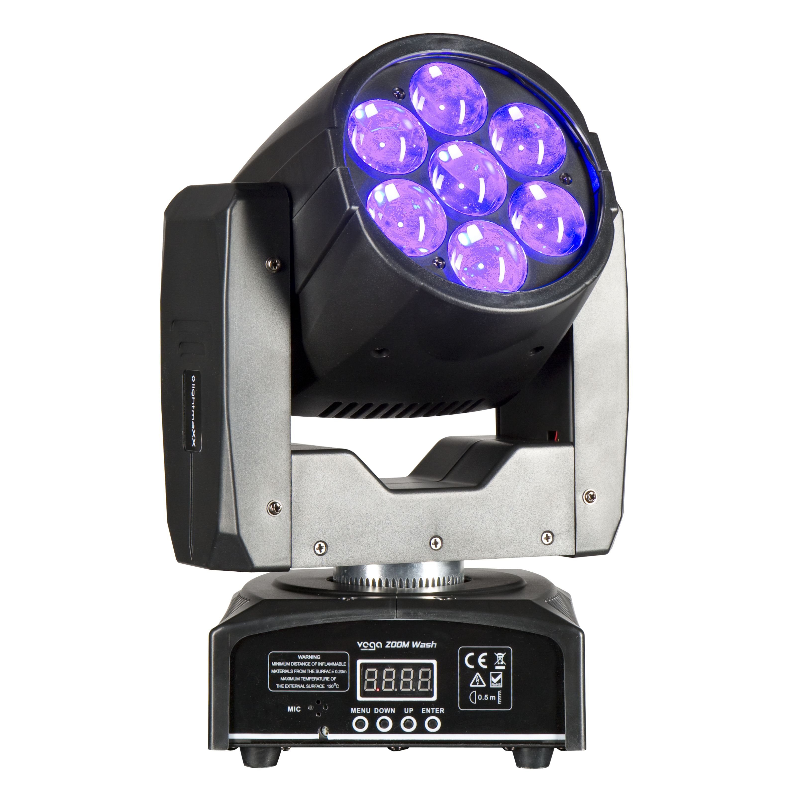 LED Wash lightmaXX Discolicht, Moving VEGA 6-45° RGBW, - Zoom 7x12W Head ZOOM Beam