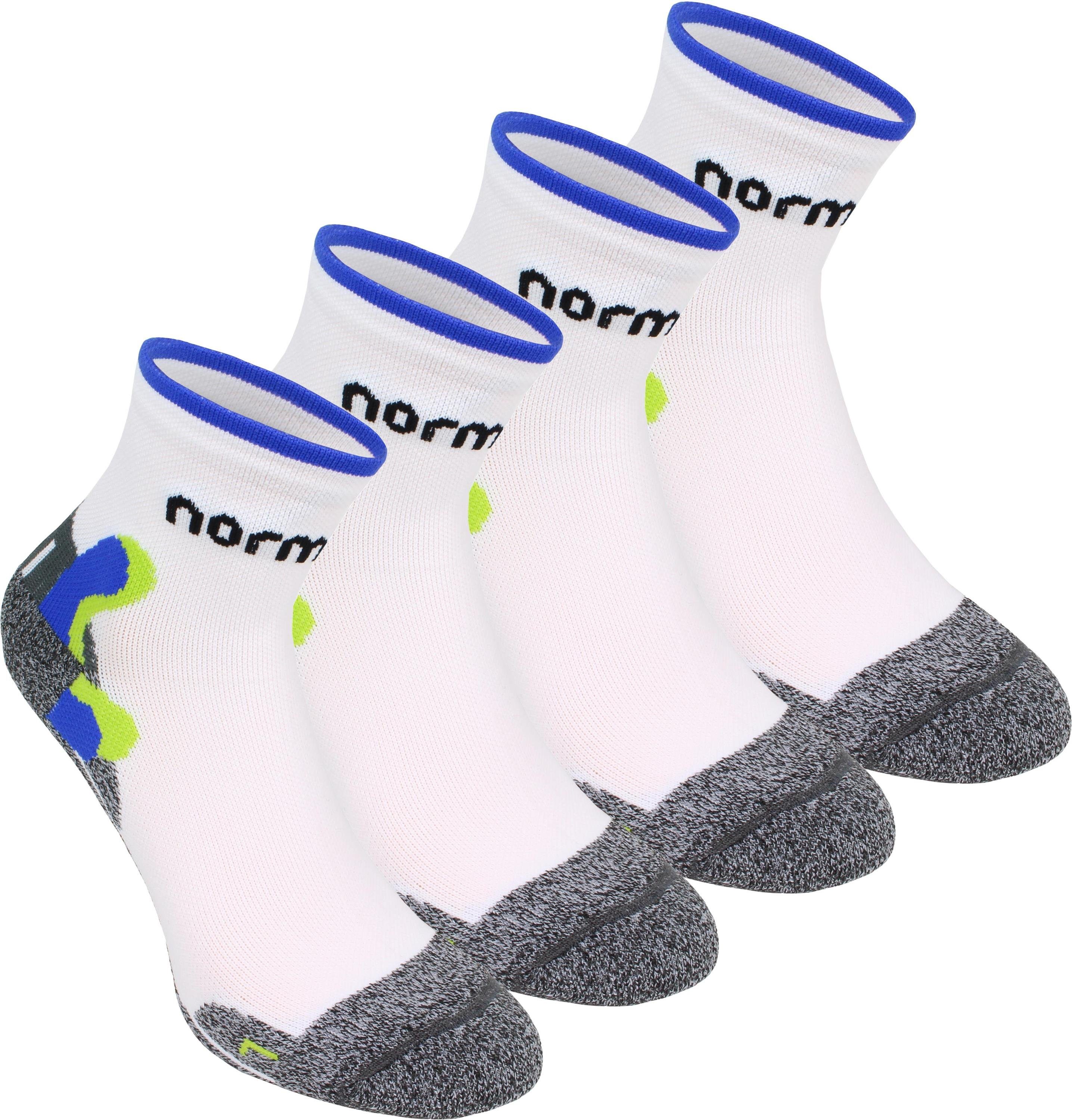 normani Laufsocken 2 Paar Kurzschaft-Sportsocken (2 Paar) mit Achillessehen- und Knöchelprotektoren Weiß/Blau