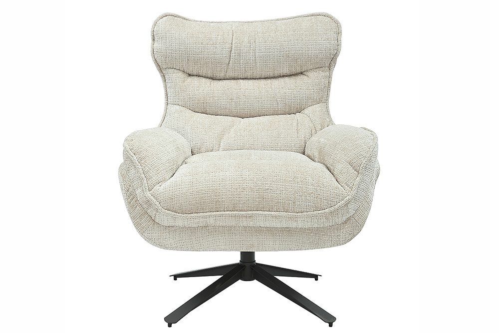 riess-ambiente Drehsessel CLOUD champagner beige/schwarz - Chenille Cremona, Metall, gepolstert (Einzelartikel, 1-St), drehbarer Loungesessel - ideal für Wohnzimmer, Homeoffice & Leseecke