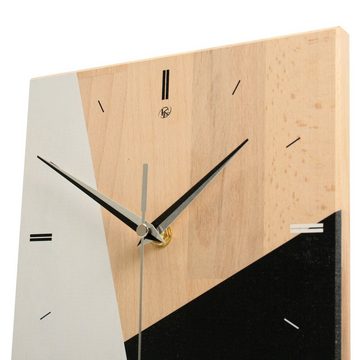 Kreative Feder Standuhr Designer-STANDUHR „Triangle“ aus Massivholz, ohne Ticken; Funk- oder Quarzuhrwerk; elegant, außergewöhnlich, modern