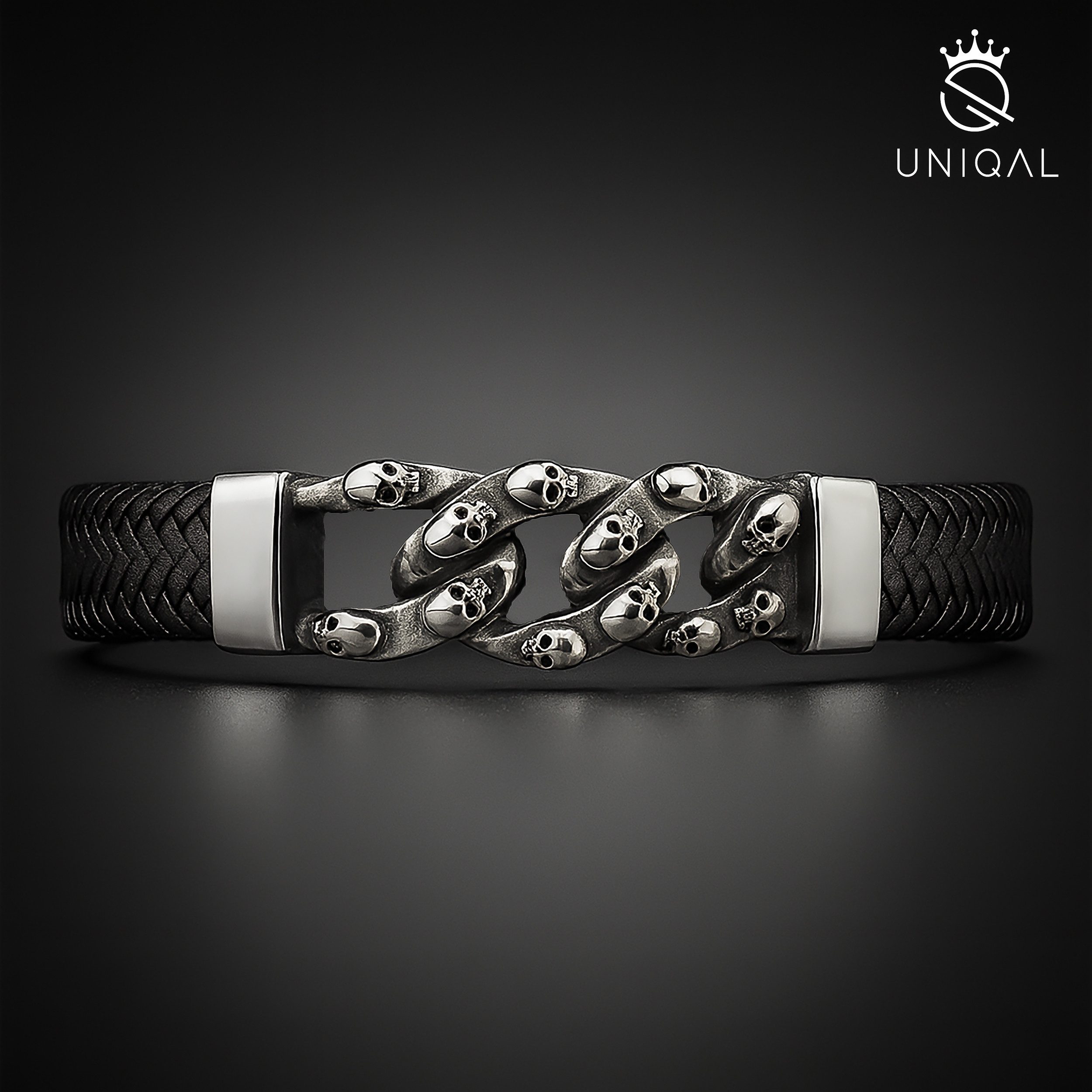 UNIQAL.de Lederarmband Herren Skull „ACE OF günstig online kaufen