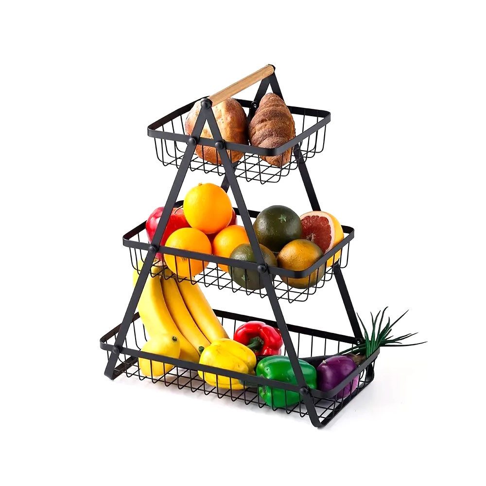 PODOFO Obstschale Obst Etagere 2-stöckiger Obstkorb, Abnehmbar Halter für Küche Büro