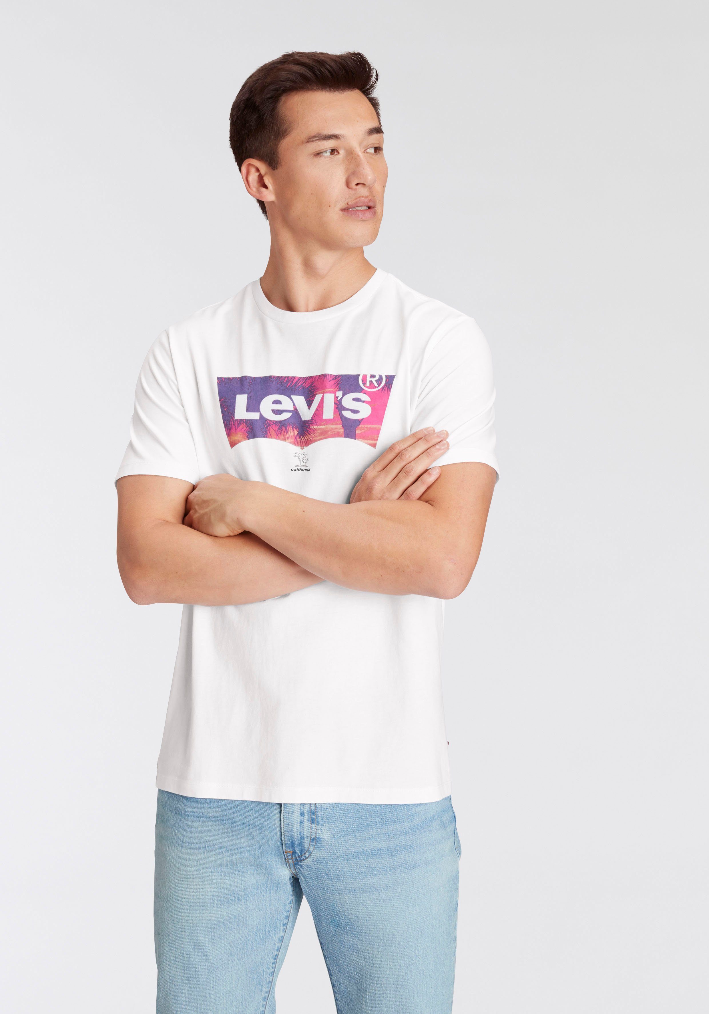 Levi's® T-Shirt CREWNECK Logo-Front-Print weiß-multi mit TEE