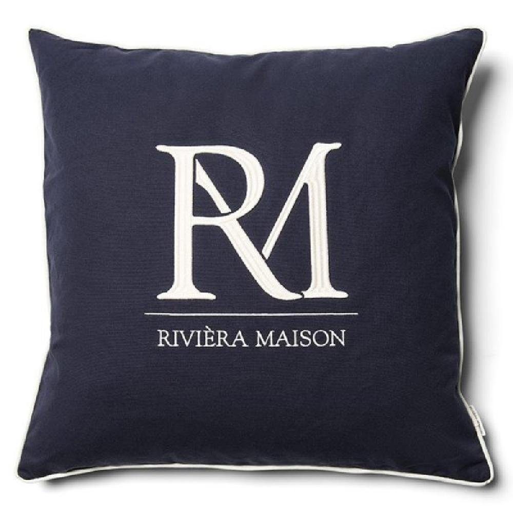 Kissenhülle Kissenhülle RM Monogram Pillow Cover Blau (60x60cm), Rivièra Maison