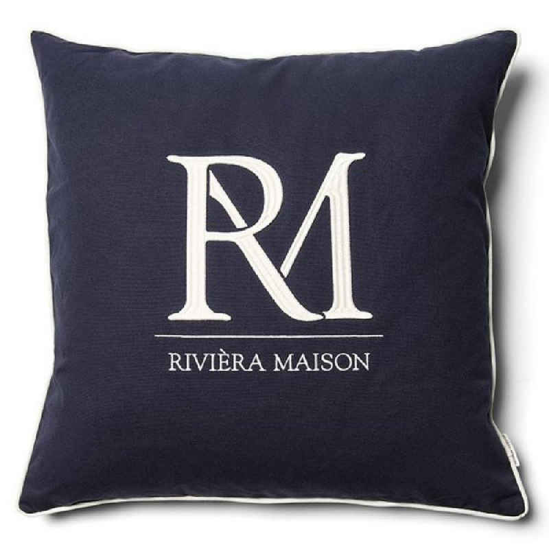 Kissenhülle Подушкиhülle RM Monogram Pillow Cover Blau (60x60cm), Rivièra Maison