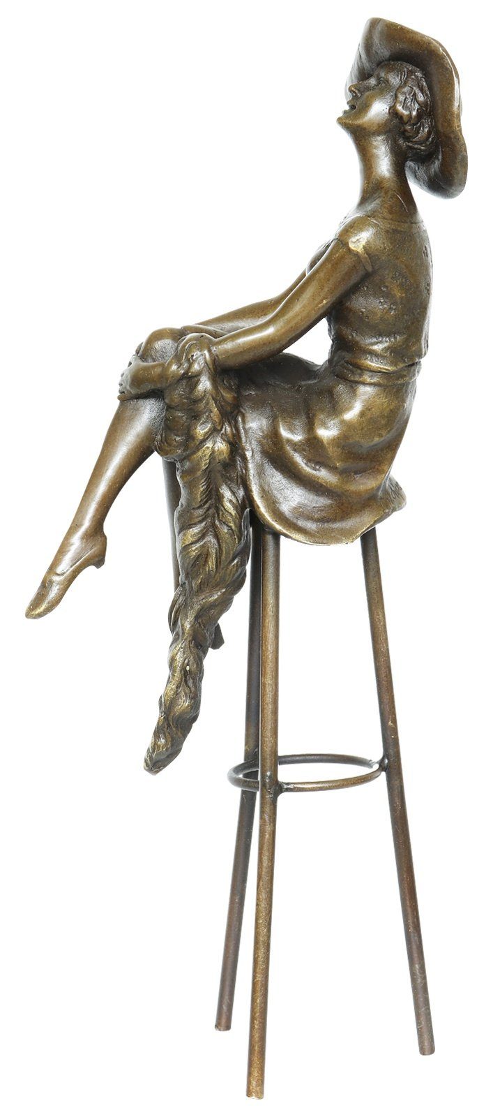 Skulptur Chiparus auf nach Bronzeskulptur Bronze Frau Antik-Sti Barhocker Figur Aubaho