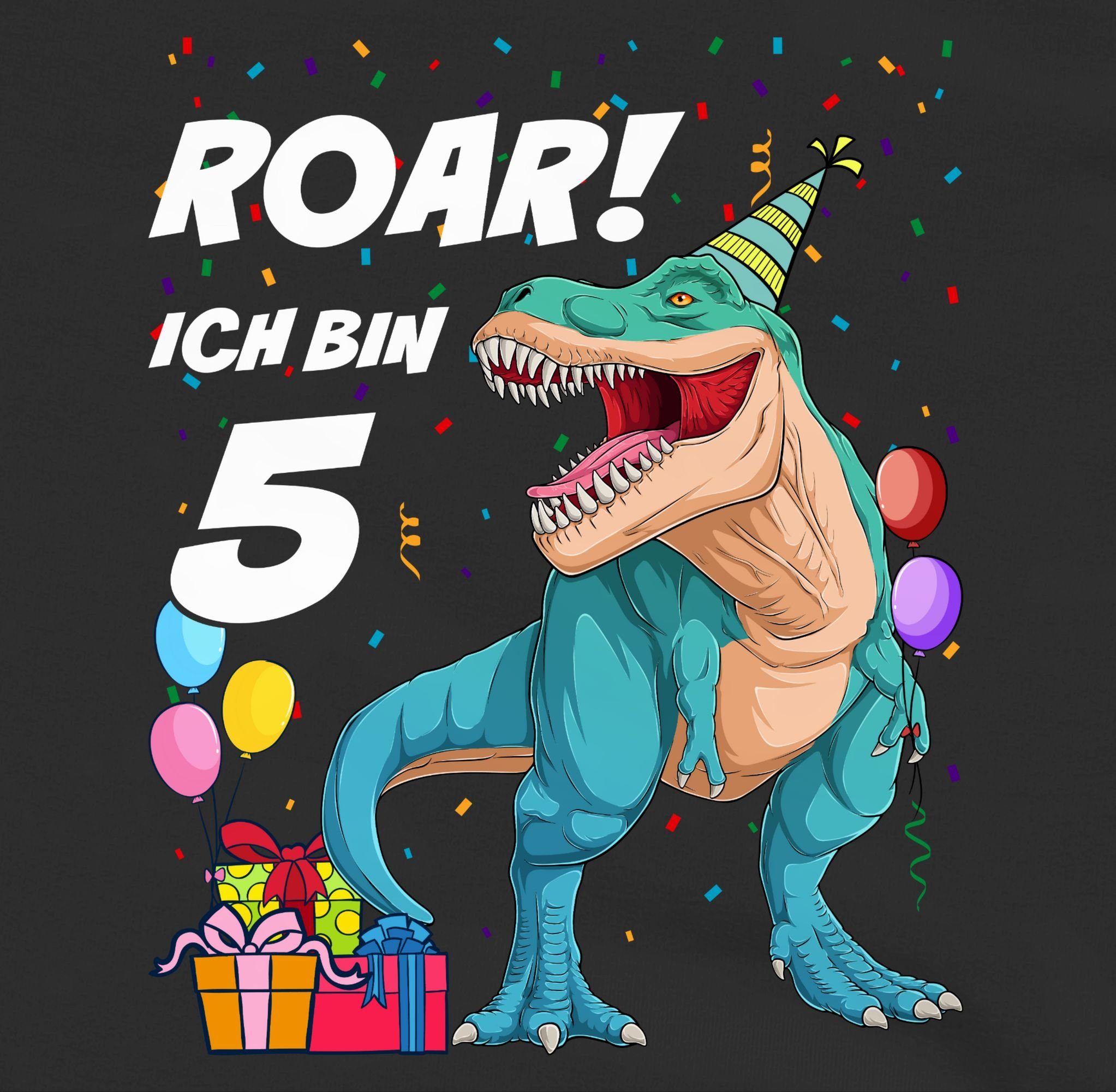 Shirtracer Hoodie Ich bin Dinosaurier - Geburtstag T-Rex Jahre 5 5. Schwarz 3 Dino