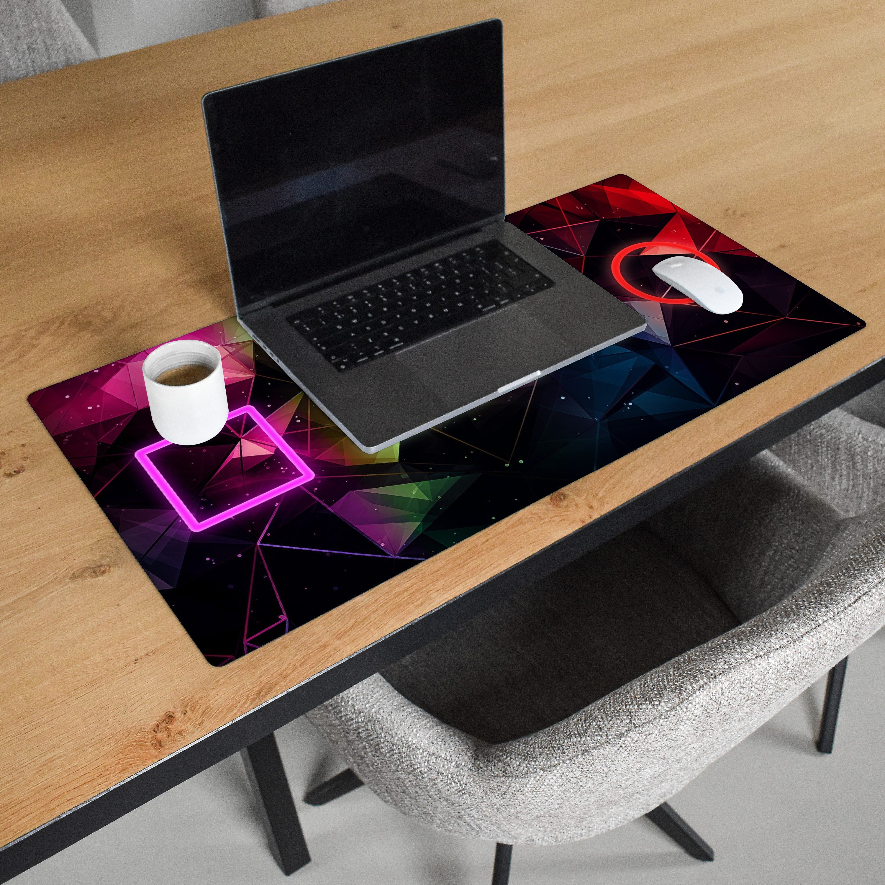 MuchoWow Gaming Mauspad Neon - Gaming (1-St), Gaming Mauspad XXL, Schreibtischunterlage, Desk Mat Groß, 80x40 cm