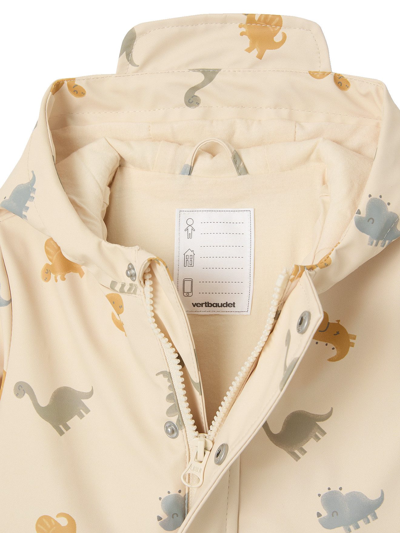 vertbaudet Regenjacke Baby Regenjacke mit Kapuze und Dinosauriern