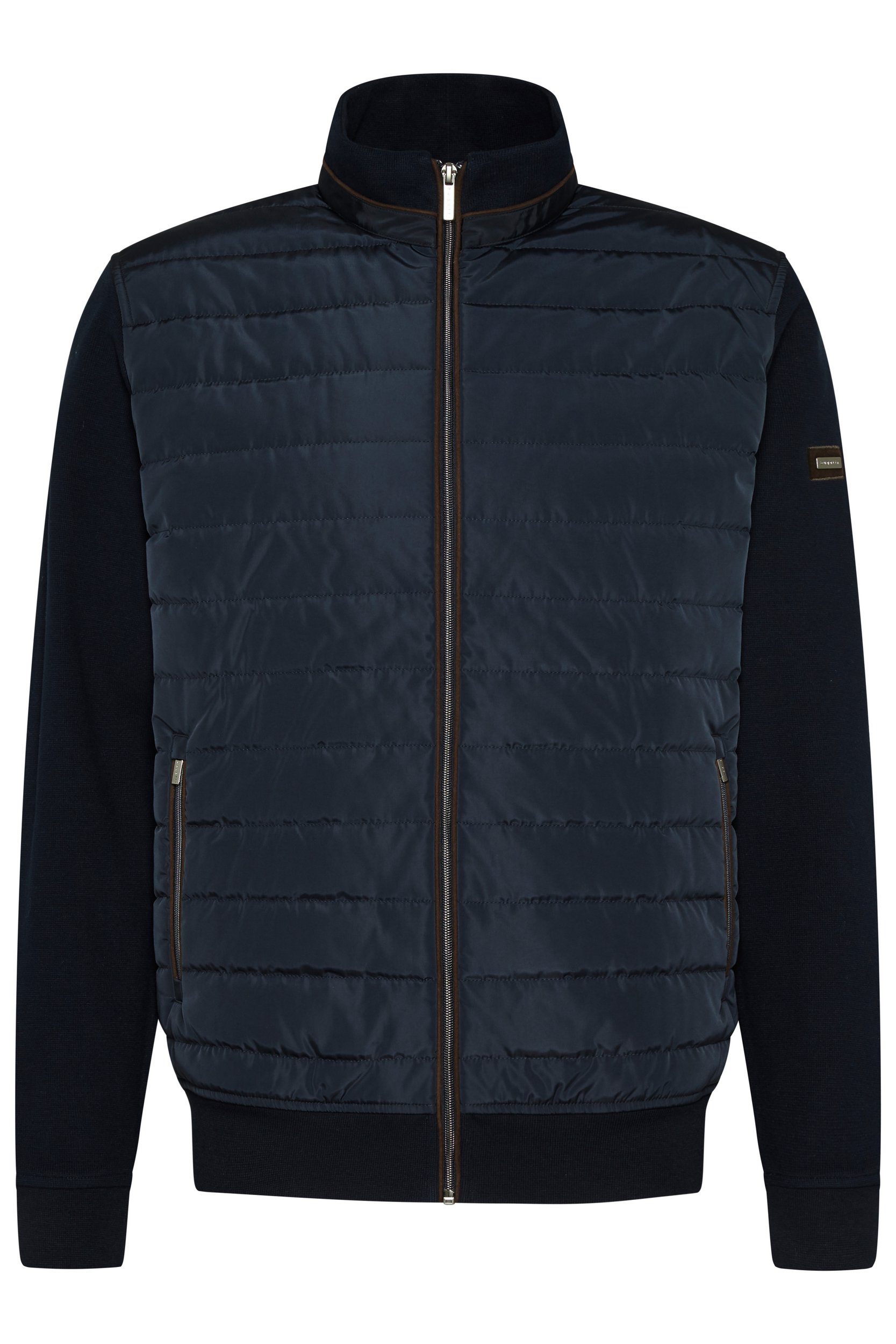 Sweatjacke bugatti mit navy Querstepp