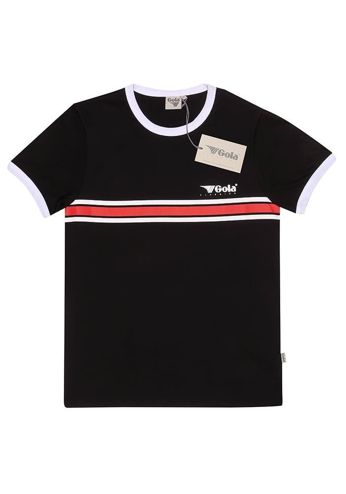 Gola T-Shirt Stripe Logo (100% Baumwolle) schwarz Herren