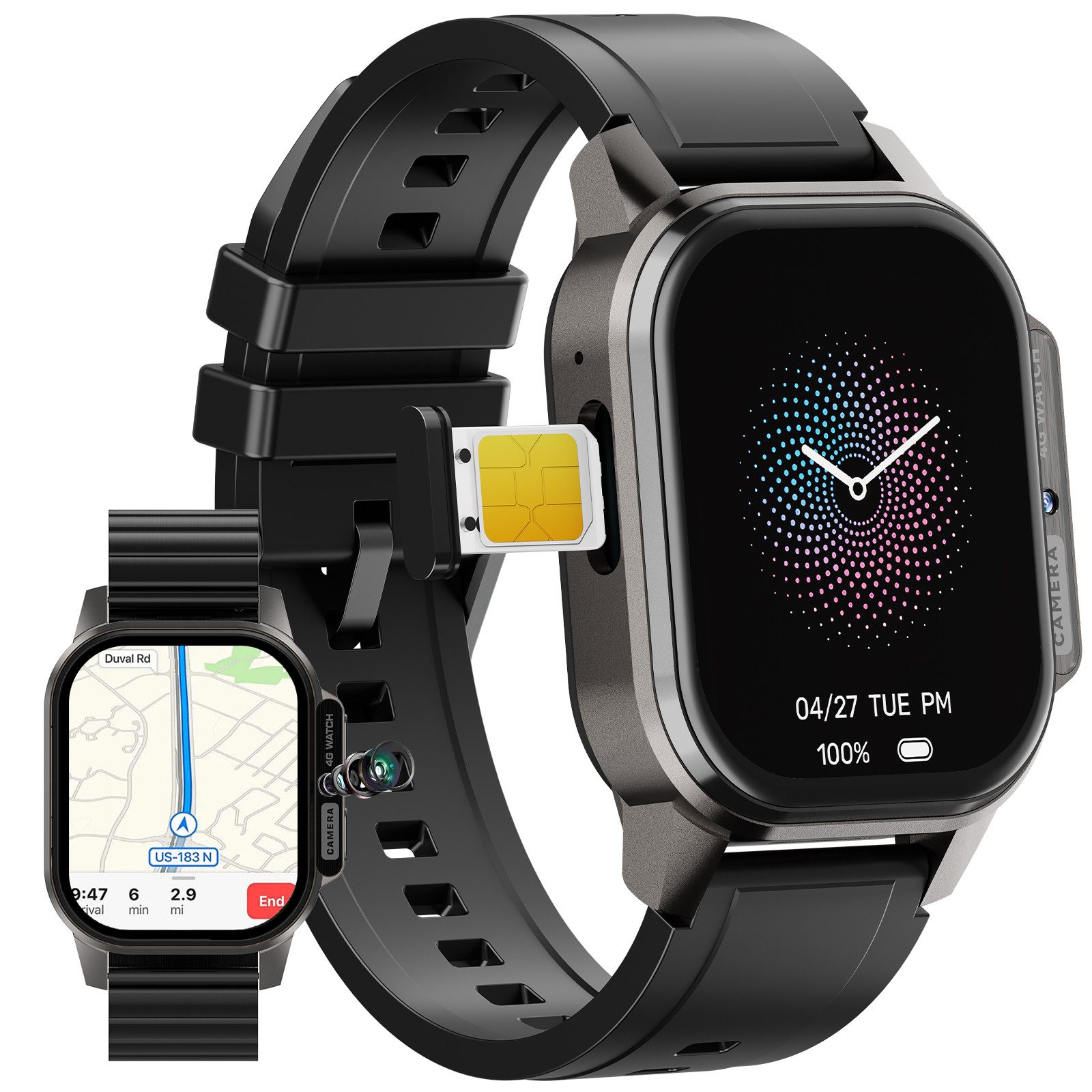 4G LTE Smartwatch,GPS Smartwatch für Herren, Smartwatch