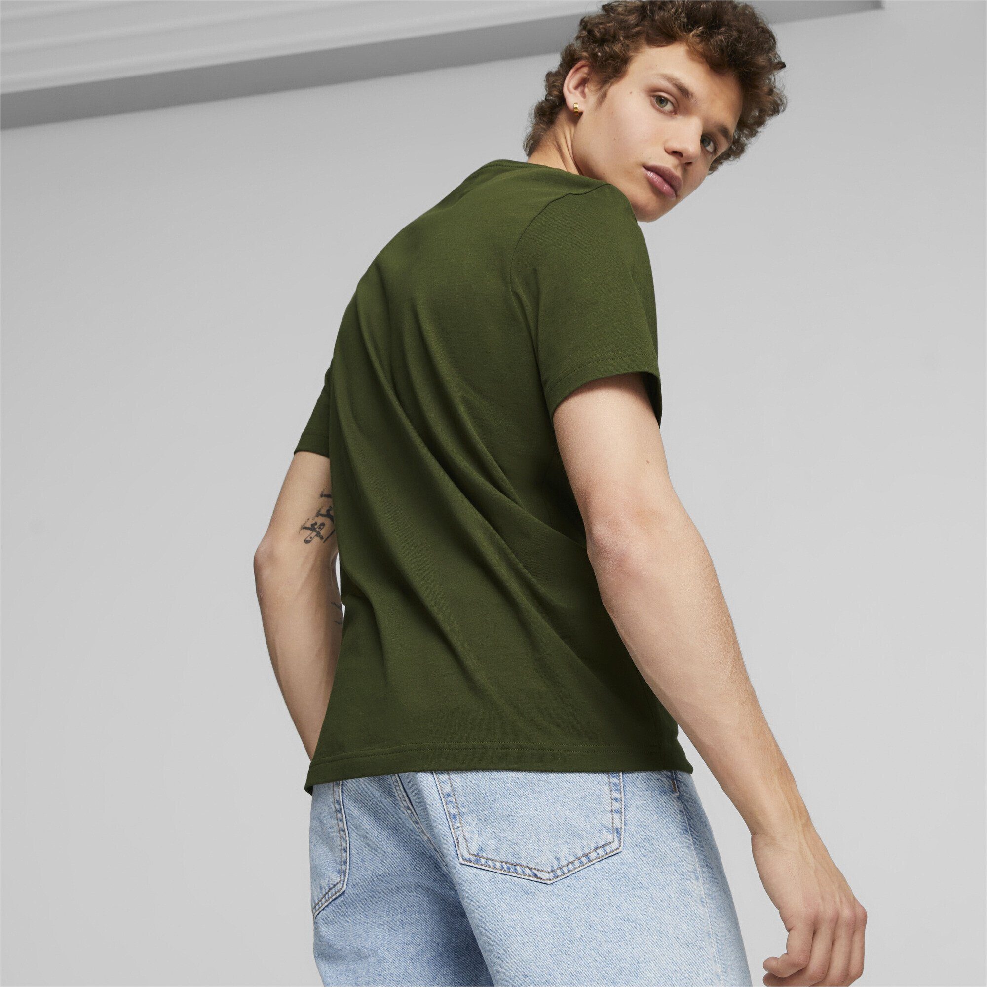 Green Trainingsshirt Essentials Logo Herren PUMA T-Shirt Myrtle