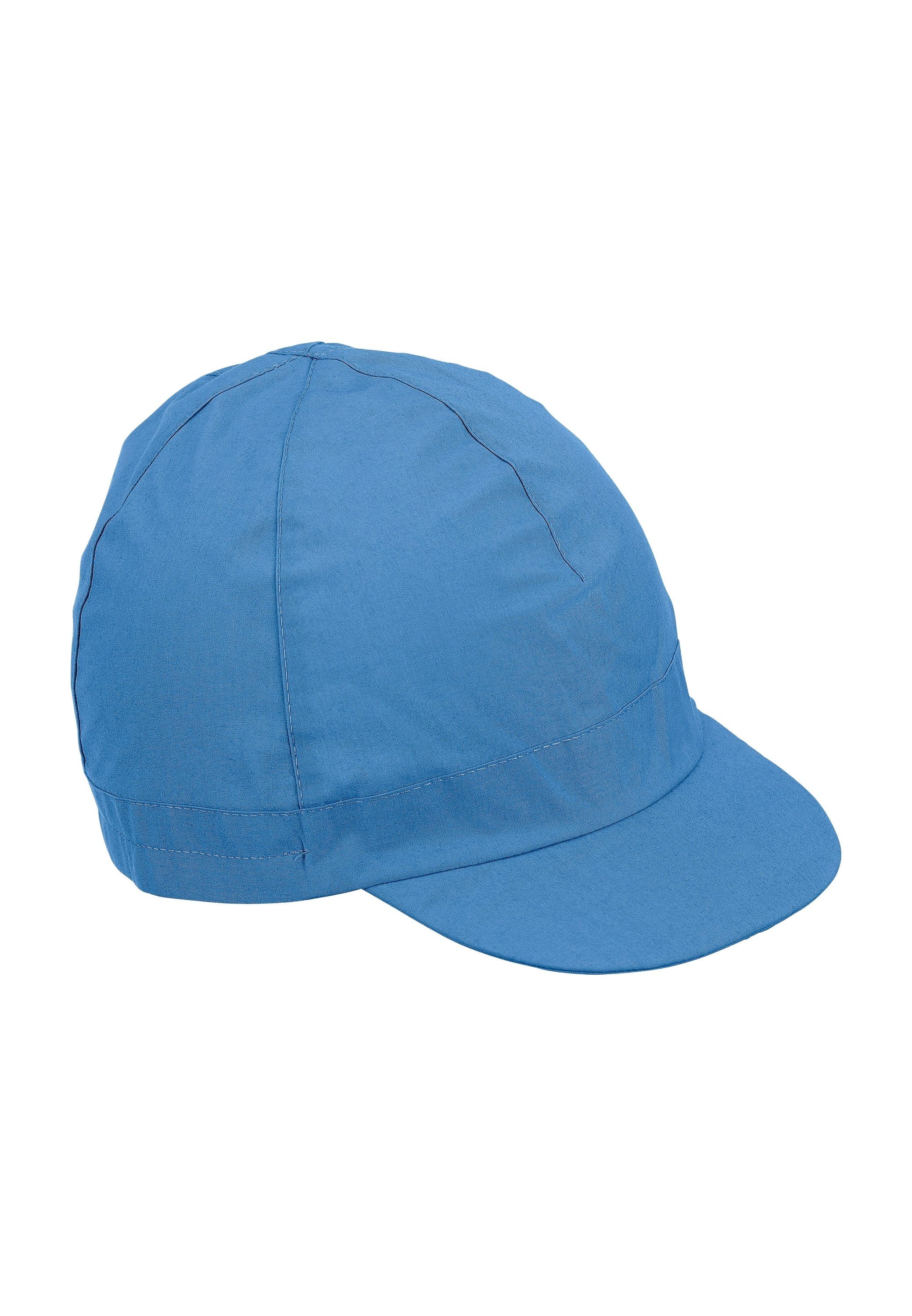 Sterntaler® Schirmmütze Schirmmütze (1-St., Caps für Kinder aus Baumwolle mit UV- Schutz) Kindermütze mit Gummiband zur Weitenregulierung samtblau