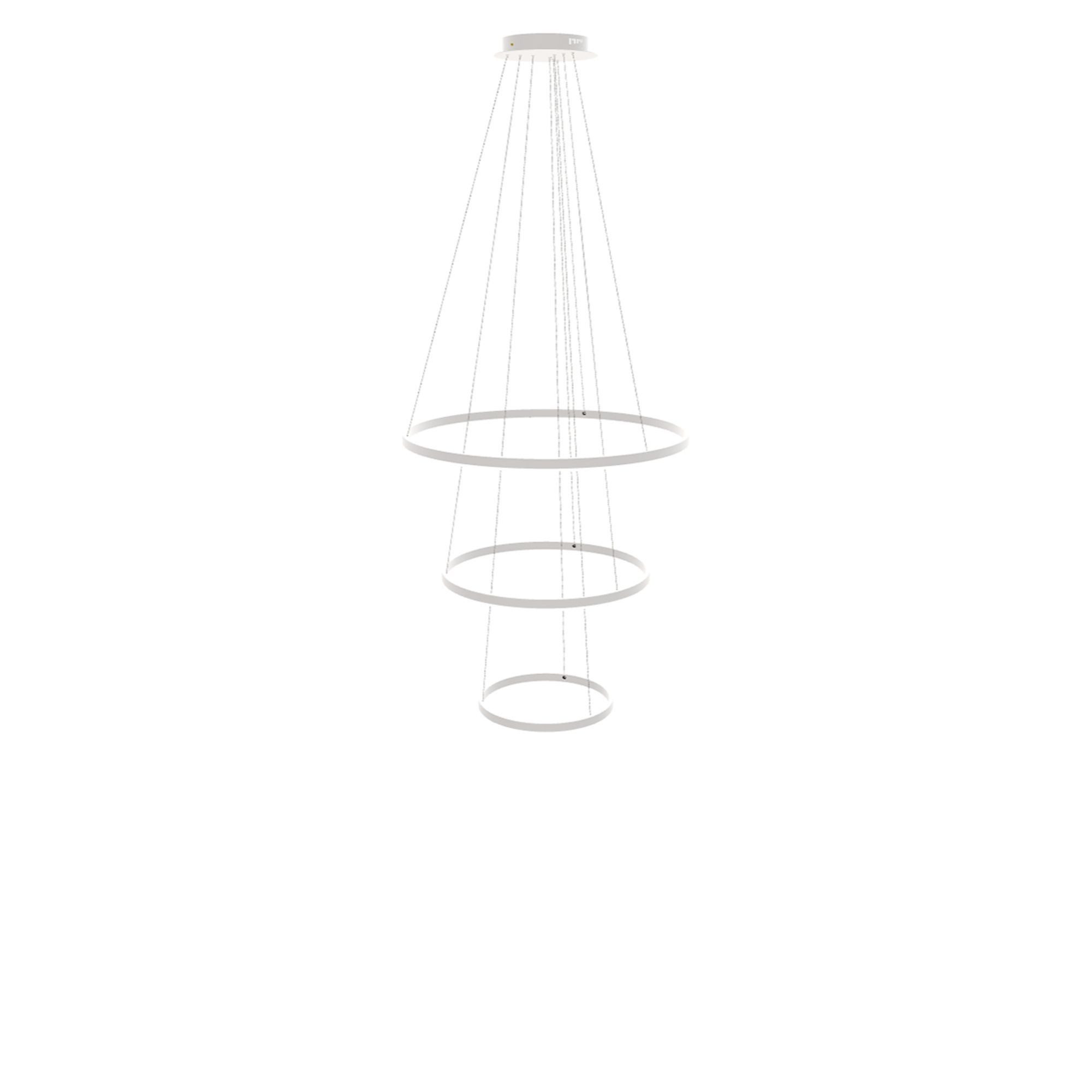 s.luce Pendelleuchte LED 3er-Ring Hängeleuchten Kombination Zentrisch Weiß, Warmweiß