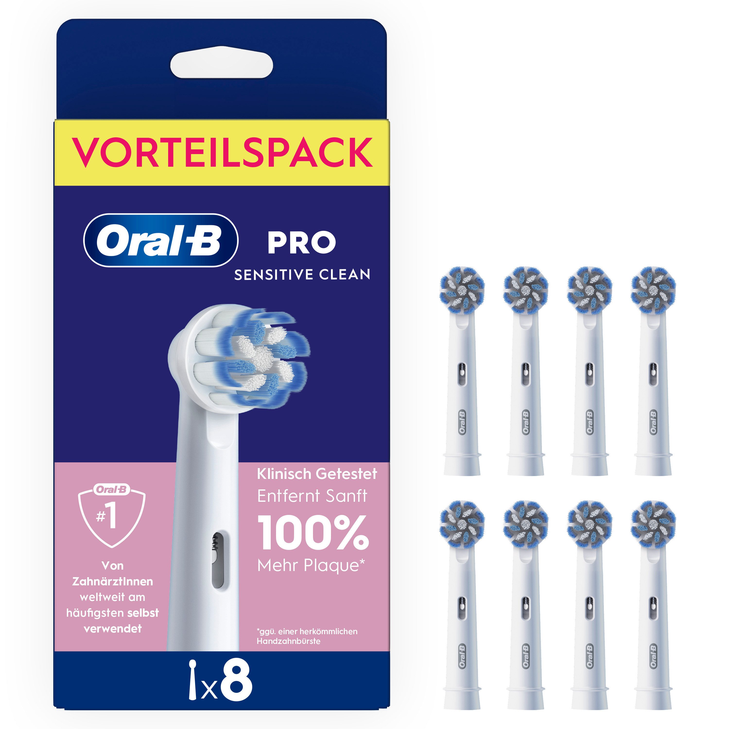 Oral-B Aufsteckbürsten Pro Sensitive Clean, Sanfte Zahnreinigung, innovative X-förmige Borsten