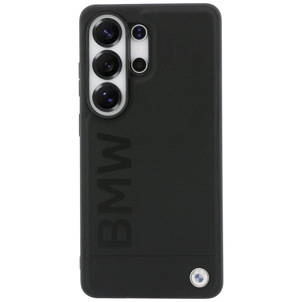 BMW Handyhülle Hülle Galaxy S26 Ultra Echtleder schwarz geprägt MagSafe Logo Metall 6,9 Zoll, Kantenschutz