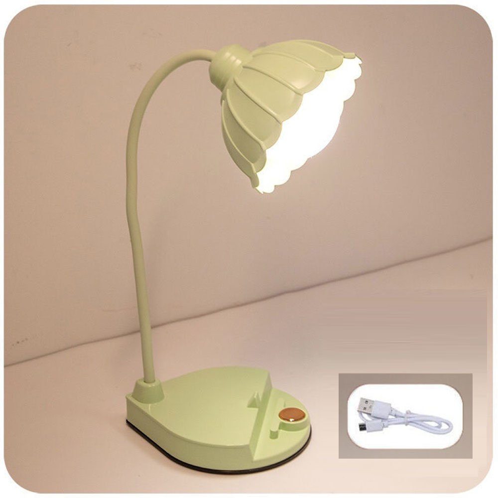 MOUTEN LED Schreibtischlampe grün das für niedliche Wiederaufladbare, Schlafzimmer Lese-Augenschutzlampe