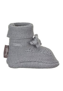 Sterntaler® Strick-Schuh Outdoorschuh (1-tlg) Stoffschuh - Baby Strickschuhe - Baby Schuh Strick - Baby Schuhe Jungen - Strick-Schuh aus Merinowolle mit Weitenregulierungsbändern - Stoffschuhe Winter