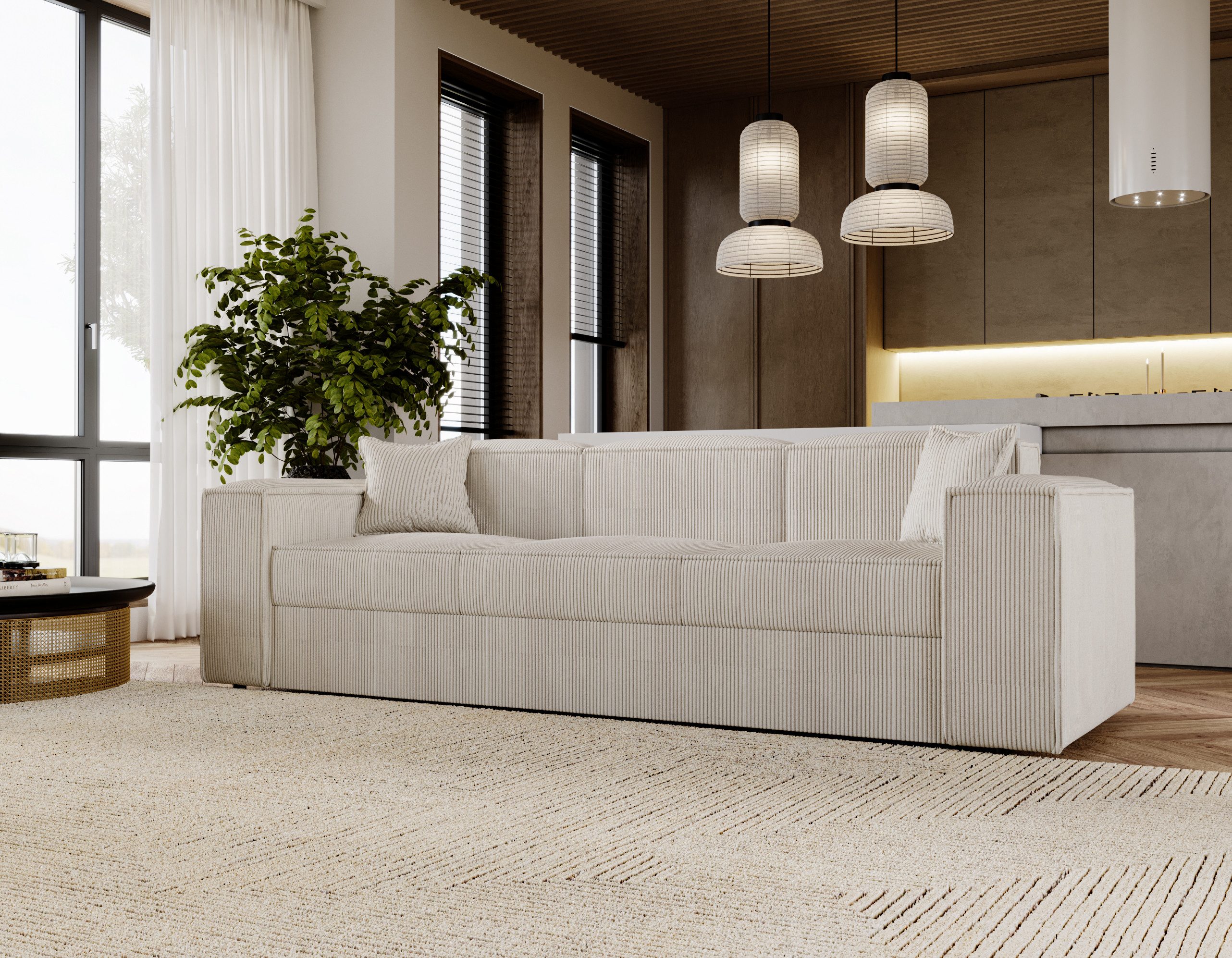 yourhouse24 Big-Sofa OASIS, Cord, mit Schlaffunktion