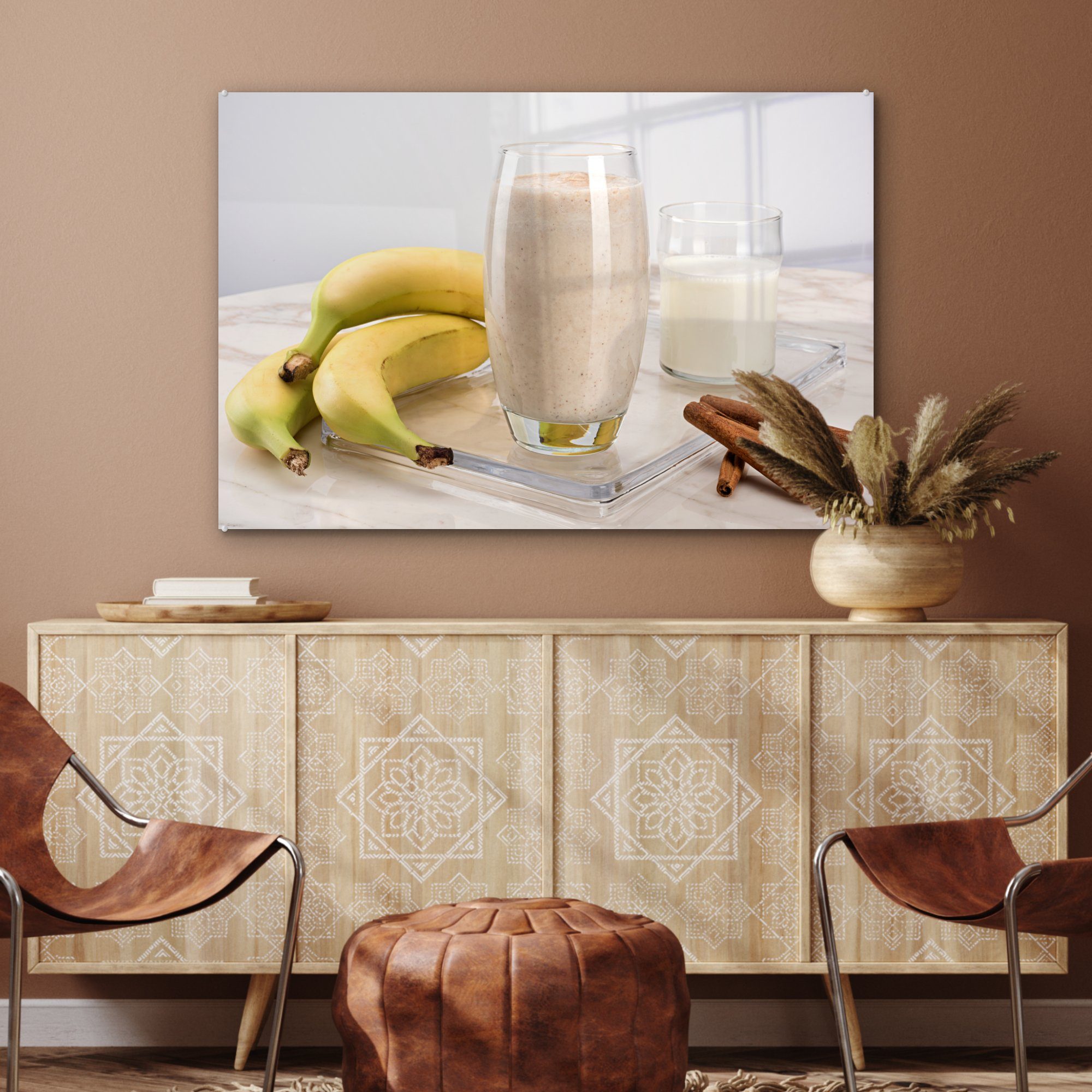 Bananen-Smoothie, (1 Wohnzimmer Acrylglasbilder & Schlafzimmer St), Acrylglasbild MuchoWow