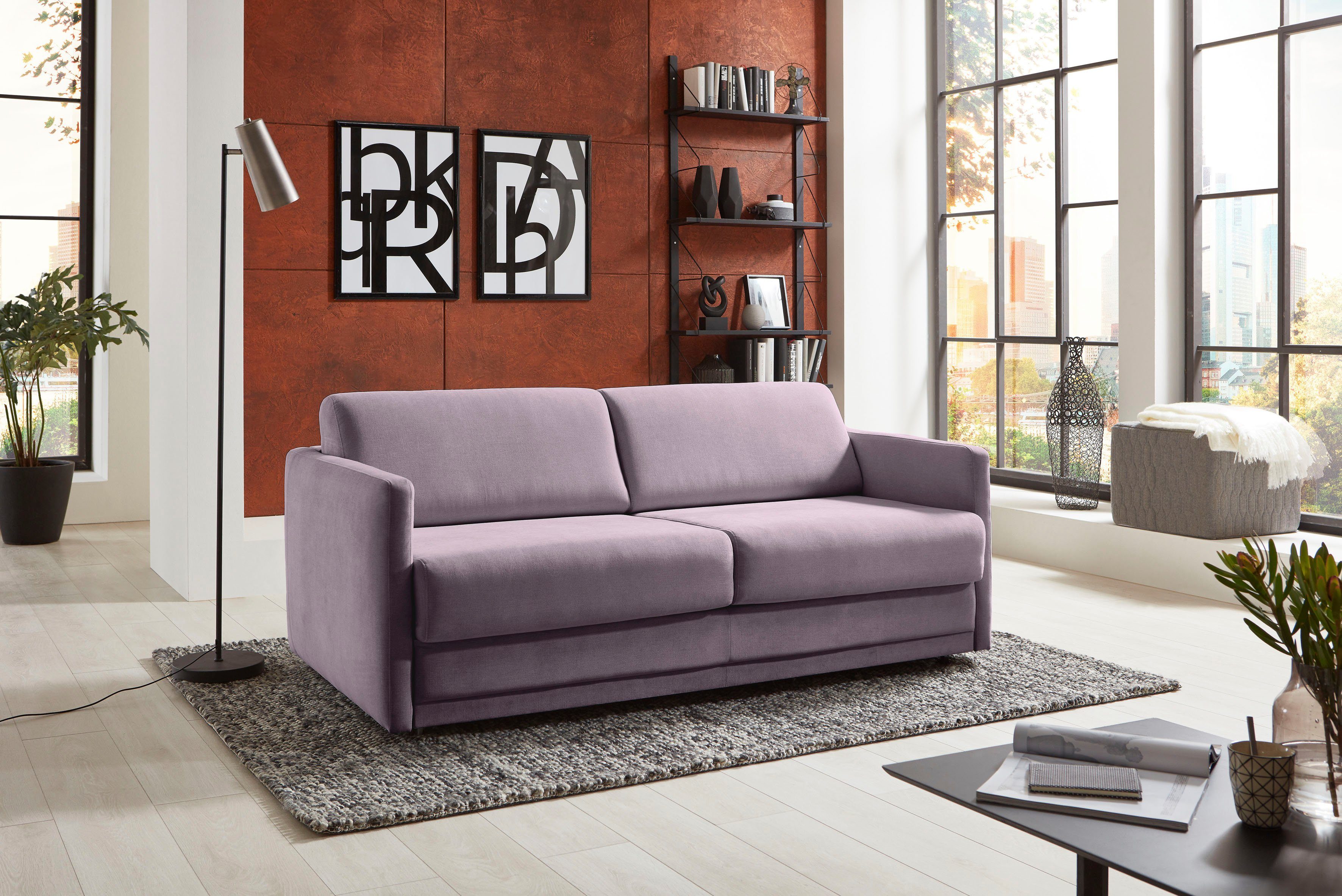 ATLANTIC home collection Schlafsofa Limone, Dauerschläfer,B: 178cm, Liegefläche: 140 x 200cm,inkl Matratze, für Dauerschläfer geeignet inklusive hochwertige Matratze