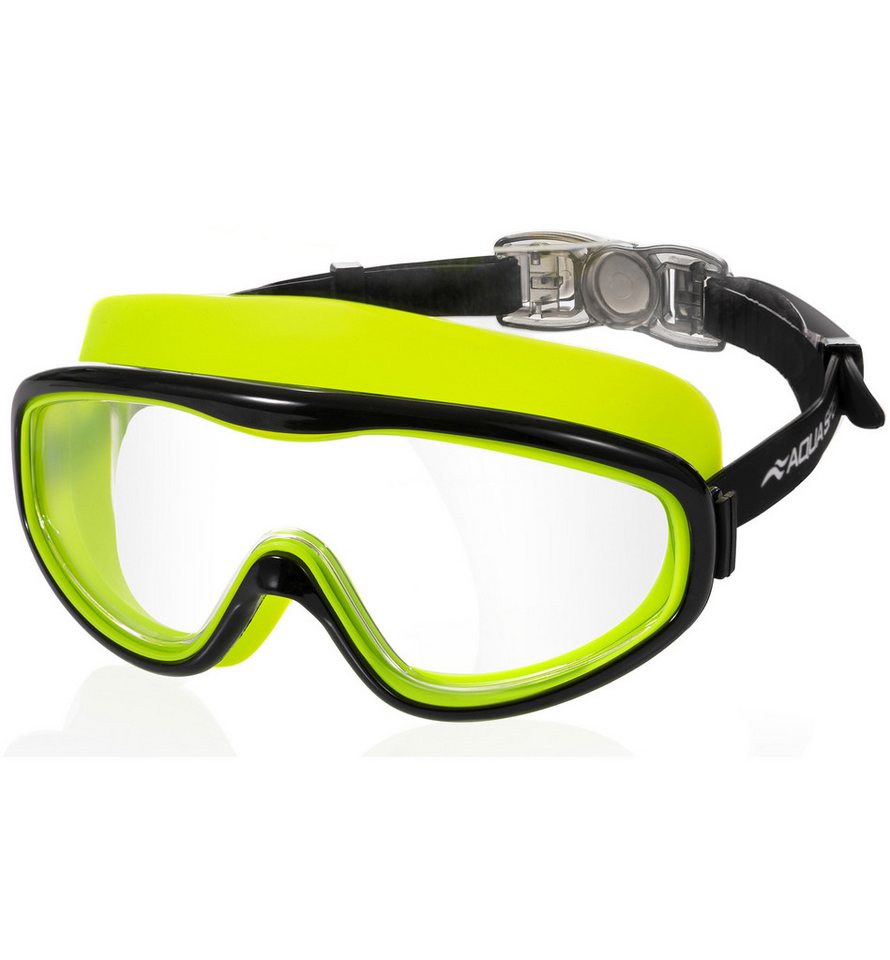 Aqua Speed Schnorchel RAY FS Tauchmaske mit Stoff-Kopfband für Erwachsene / Jugendliche (Einzel Schwimmmaske mit gehärtetem Glas), Taucherbrille Stoffband Einzellinse