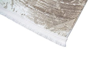 Teppich Oslo 2200, RESITAL The Voice of Carpet, rechteckig, Höhe: 12 mm, Kurzflor, modernes Design, Hoch-Tief Effekt, mit Fransen