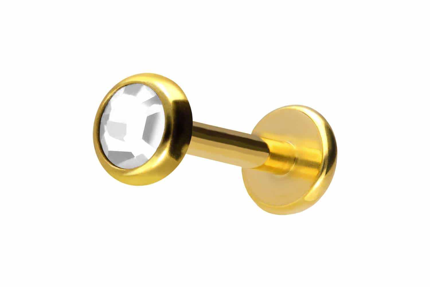 PIERCINGLINE Piercing-Set Titan Labret mit Push Fit KRISTALLDISC (Labrets, günstig online kaufen